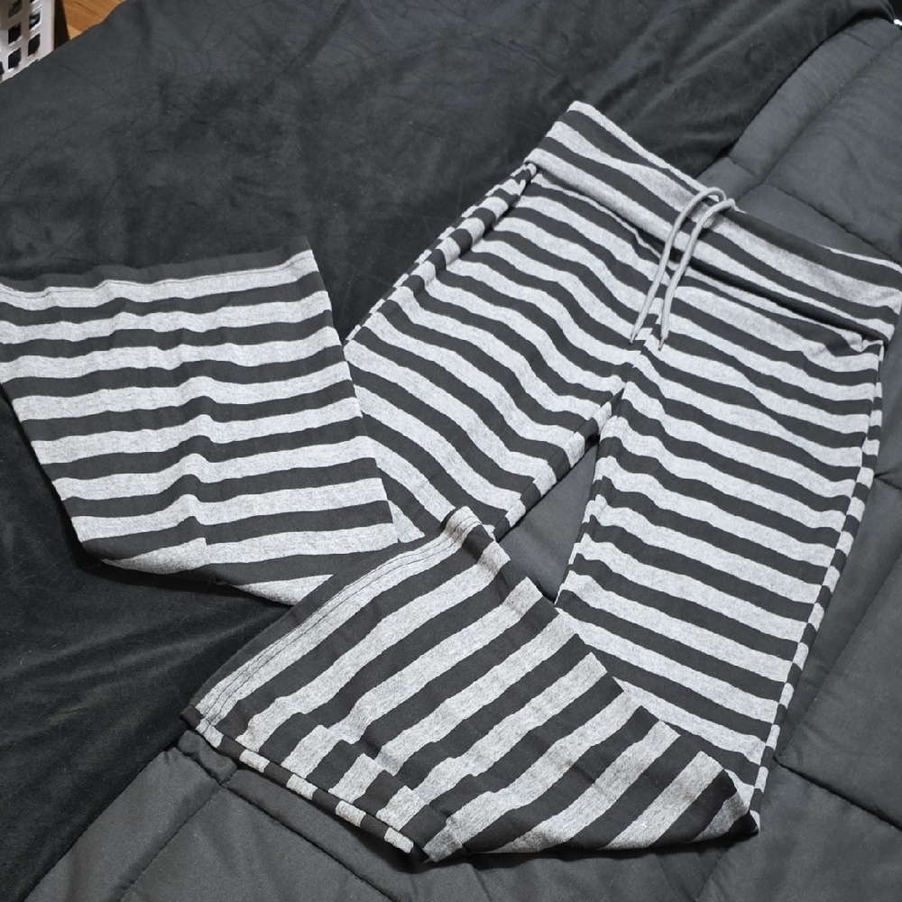 Striped Black and Gray Lounge Pants